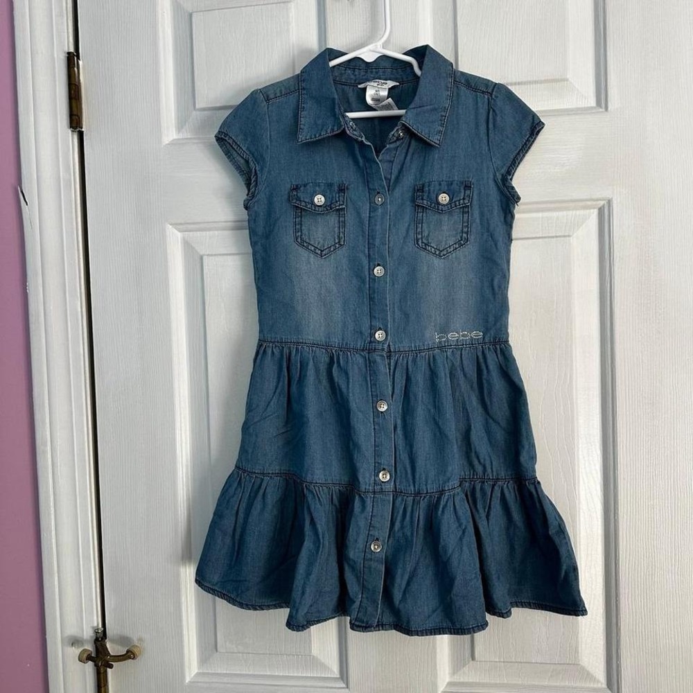 Bebe Girls Jean Dress‎ Size 7 NWOT